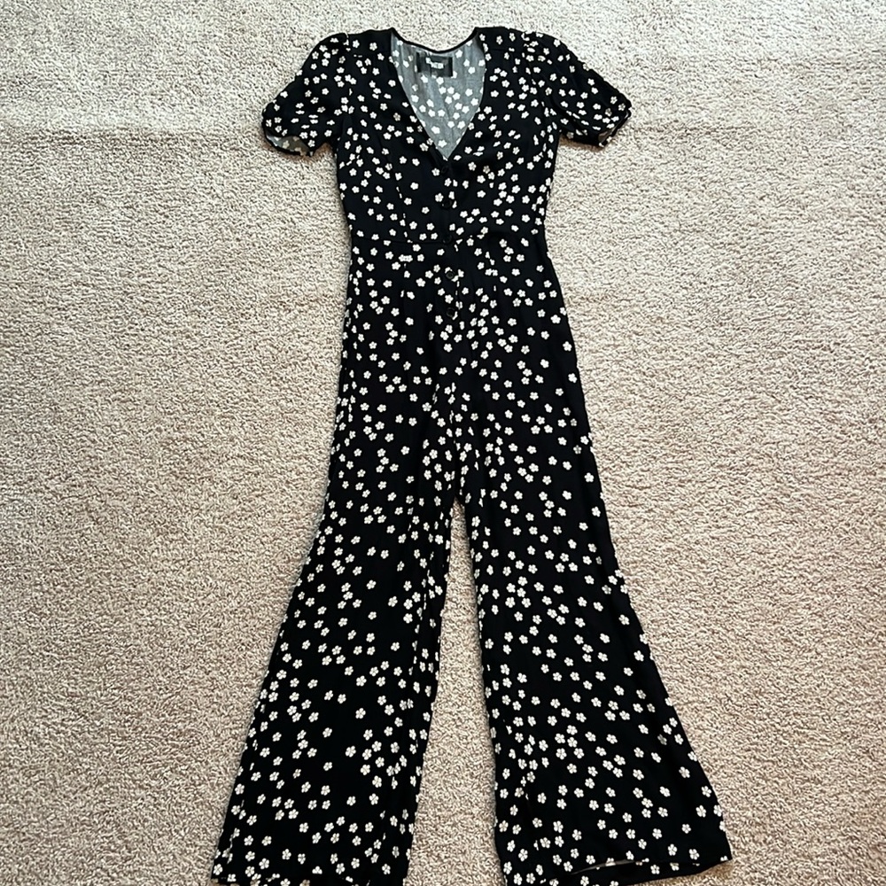 Reformation Floral Short Sleeve Jumpsuit